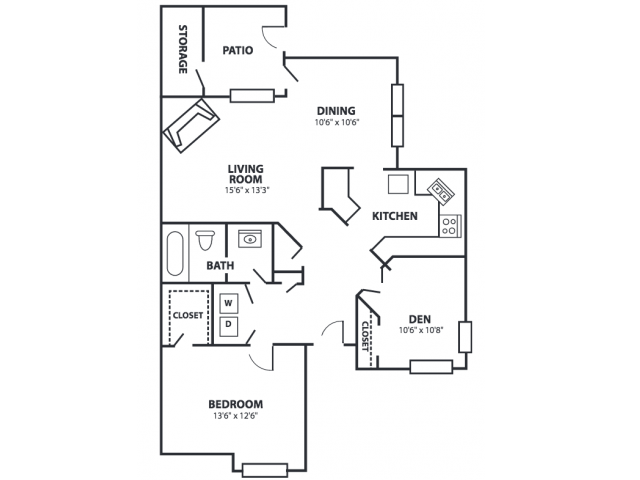A3 Floor Plan 1 bedroom 1 bathroom A3 Floor Plan 1 bedroom 1 bathroom